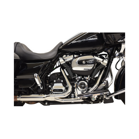 Bassani 2x2 Headers for 2017-22 Harley FL Touring models - Chrome - 1F24A
