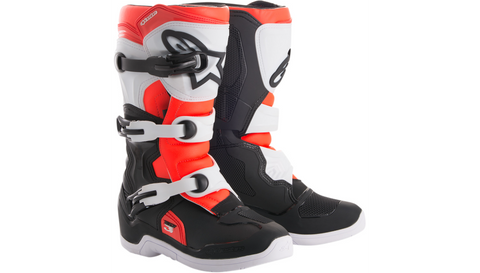 Alpinestars Youth Tech 3S Boots motocross - WHITE / BLACK / RED - Youth US 11 / EU 29 - 2014518-1231-11 - FINAL SALE