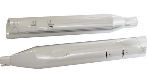 Khrome Werks HP-Plus Slip-On Mufflers for Harley Davidson Touring - 4.5 Inch - Chrome with Chrome Edge - 202665