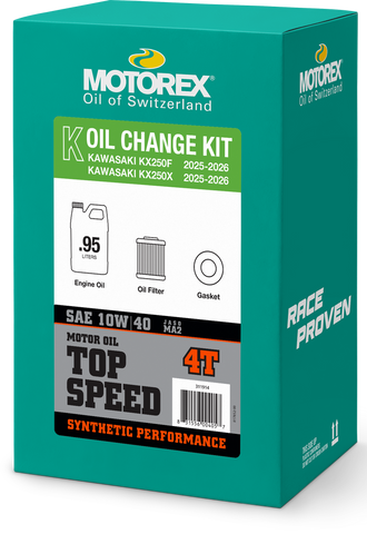 Motorex Oil Change Kit for 2025-26 Kawasaki KX 250 - Synthetic 10W-40 - 311914 or 311915