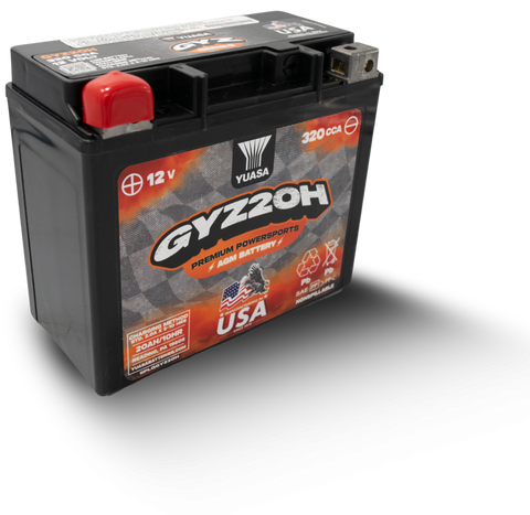 Yuasa GYZ Factory-Activated AGM Maintenance-Free Battery High Performance 12 Volt Battery - YUAM72RGH - GYZ20H