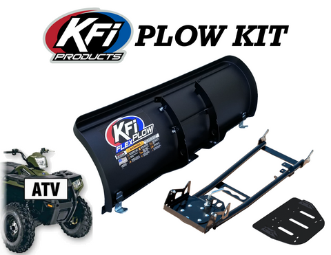 KFI Full Snow Plow Kit - 50 inch FLEX Poly Blade with Push Tube and Mount for Polaris Scrambler 850 / 1000 models