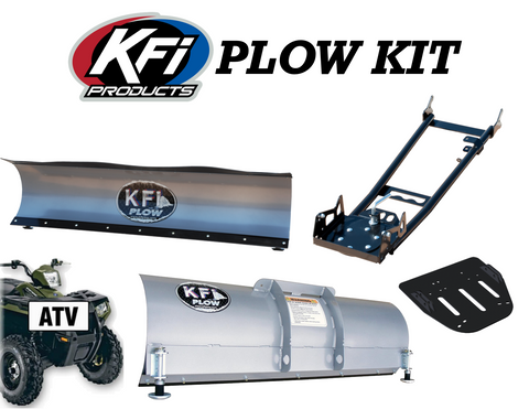 KFI Full Snow Plow Kit - 60 inch Pro-S Steel Plow Blade with Push Tube and Mount for Polaris Scrambler 850 / 1000 models