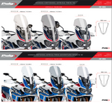 Puig Touring Windscreen for 2016-17 Honda CRF1000L Africa Twin - Clear - 8905W