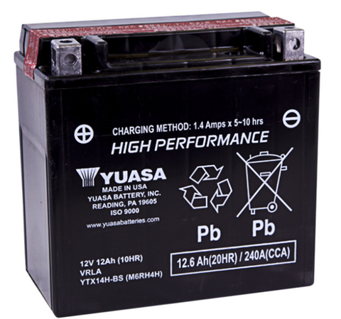 YUASA YTX14H-BS High Performance AGM Maintenance-Free Battery - YUAM6RH4H