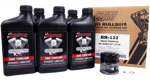 Klotz Synthetic Oil Change Kit for Indian Powerplus - 15W-60 - KH-122