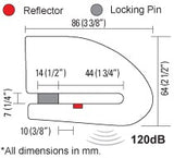 Xena High Security Alarmed Disc-Lock - Stainless Steel - 3.3x2.4 inch - XX14-SS