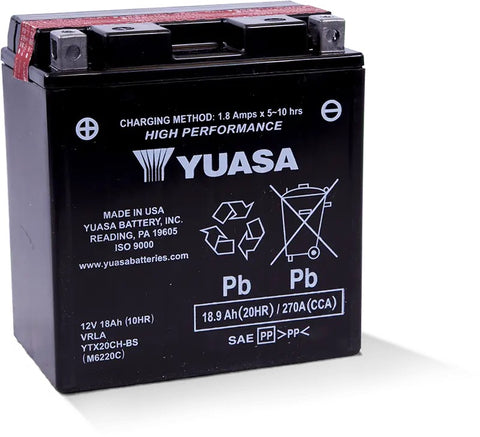 Yuasa YUAM6220C High Performance AGM Maintenance-Free Battery - YTX20CH-BS