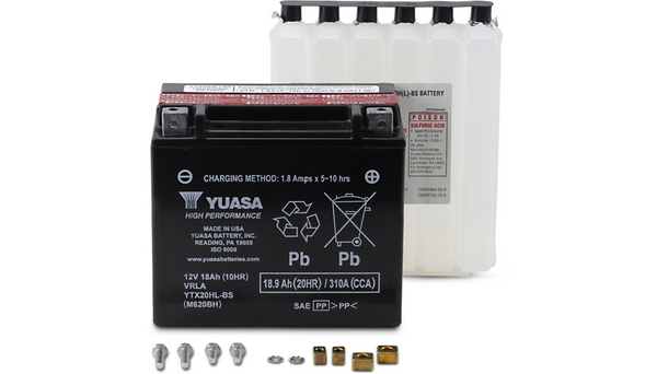 Yuasa High Performance 12 Volt AGM Battery - YUAM620BH - YTX20HL