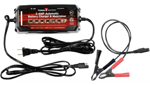 YUASA Automatic Battery Charger and Maintainer - YUA3AMPCH