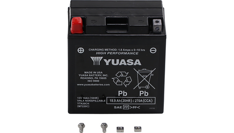 Yuasa Factory Activated 12 Volt High Performance AGM Maintenance-Free Battery - YUAM7220C - YTX20CH