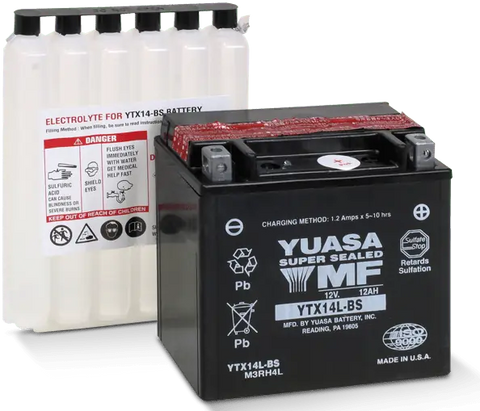 Yuasa 12 Volt AGM Maintenance-Free Battery - YUAM3RH4L - YTX14L-BS