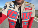 ICON Slabtown Intercept 84 Jacket - Red / Off-White Leather - Small