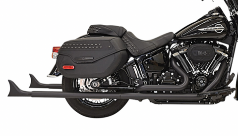 Bassani Fishtail True Dual Exhaust System for 2018-22 Harley Softail Heritage Classic - 39inch/Black - 1S96EB39