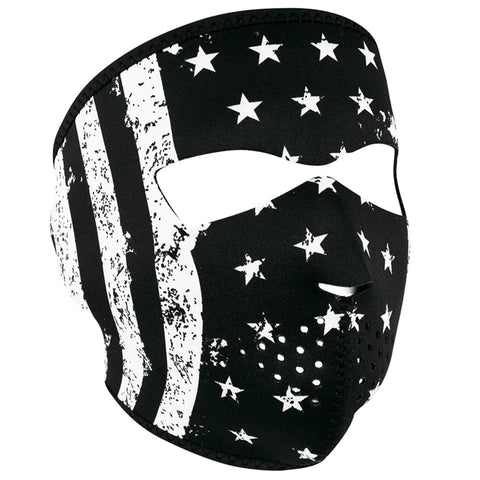ZAN HeadGear Neoprene Full Face Mask - Black/White Vintage Flag - WNFM091