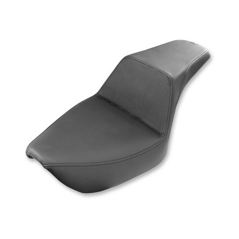 Saddlemen Step-Up 2-Up Seat for 1996-03 Harley Dyna models - Black/Gripper - 896-04-174