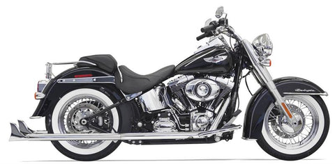Bassani Fishtail True Dual Exhaust System for 2007-17 Harley Softail models - Chrome - 1S66E-33