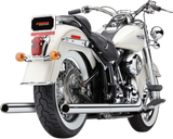 Cobra USA True Duals Exhaust for 2007-11 Harley Softail models - Chrome - Billet Tips - 6985