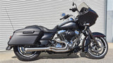 Bassani Road Rage Type III Exhaust System for 2007-16 Harley FL Touring models - Raw Stainless Steel - 1F12SS