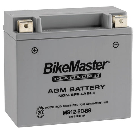 BikeMaster AGM Platinum II Battery - 12 Volt - MS12-20-BS
