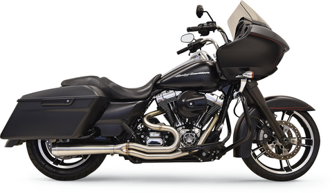 Bassani Road Rage Type III Exhaust System for 2007-16 Harley FL Touring models - Raw Stainless Steel - 1F12SS
