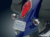 Kuryakyn 9171 - Curved Laydown License Plate Mount with Frame for Harley-Davidson and Honda - Chrome