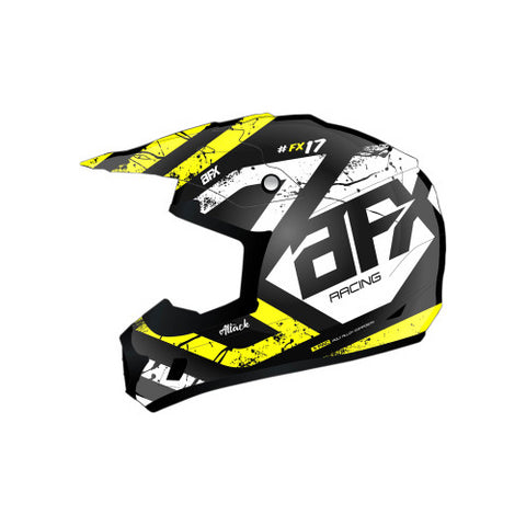 AFX FX-17 Attack Youth Helmet - Matte Black/Hi-Vis Yellow - Large