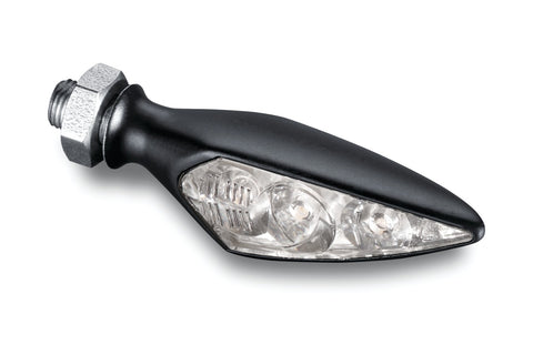 Kuryakyn Rhombus S Marker Light - Front Left/Rear Right - Satin Black-Clear Lense-Extreme Amber - 2850