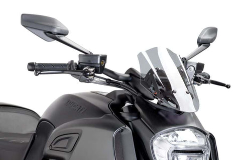 Puig Naked Gen Touring Windscreen for 2014-18 Ducati Diavel 1198 - Smoke - 7570H