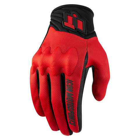 ICON Anthem 2 Riding Gloves for Men - Red - X-Large
