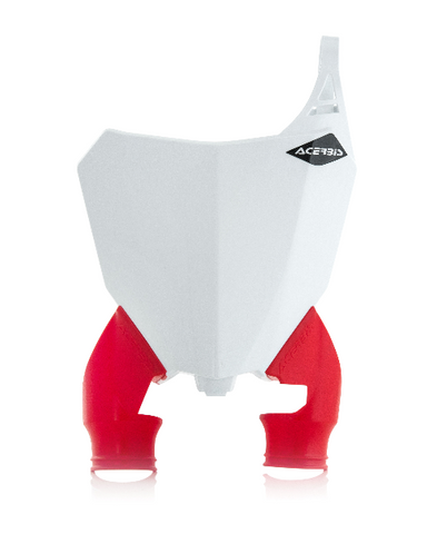 Acerbis Raptor Front Number Plates for 2017-21 Honda CRF models - White/Red - 2630771030