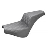 Saddlemen Step-Up 2-Up Seat for 2018-22 Harley Softail Street Bob/Standard - Black/Lattice Stitched - 818-30-175