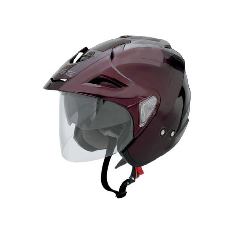 AFX FX-50 Open-Face Helmet with Face Shield - Dark Wine Red - Large