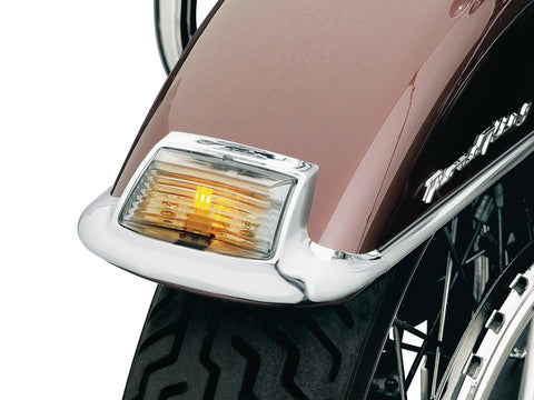 Kuryakyn 4824 - Front Fender Tip Smoke Lens Kit w/ Amber Bulb for Harley-Davidson