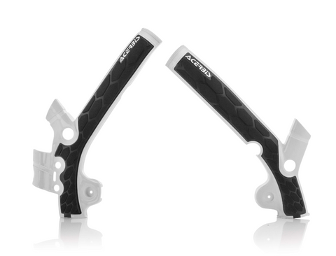 Acerbis X-Grip Frame Guards for KTM SX 85 models - White/Black - 2449521035