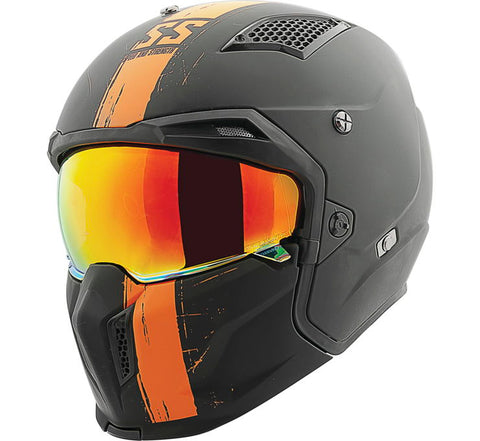 Speed and Strength SS2400 Tough As Nails Helmet - Black/Orange - X-Large