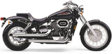 Cobra USA 2 inch Slash Cut Drag Pipe Exhaust for Honda VT750 Shadow - Chrome - 1274