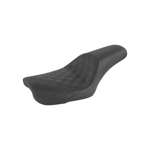 Saddlemen Profiler 2-Up Low Profile Seat for 2004-05 Harley Dyna Super Glide / Low Rider models - Black/Driver Lattice Stitched - 804-04-149