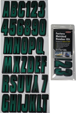 Hardline 300 Series Alphanumeric Vehicle ID 3 Inch Kit - Green/Carbon-Fiber - TEBKG300