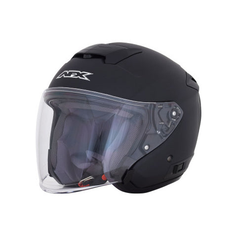 AFX FX-60 Open-Face Helmet with Face Shield - Matte Black - Small