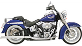 Bassani Slip-On Mufflers for True Dual Headers for 1986-06 Harley Davidson Softail - Chrome - 31117C