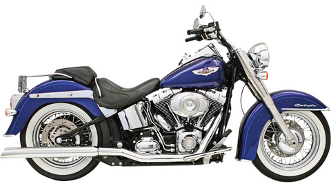 Bassani True Dual Slip-On Mufflers for 1989-17 Harley Softail models - Chrome - 31117C