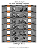 Woodys Studding Template for 15In X 141In Single-Ply Tracks 3.0 Pitch 300S-TEMP