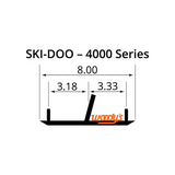 Woodys SnoCross Competition Runners compatilbe with Ski-Doo Mini-Sled models - 4 Inch Carbide - SXS-4000