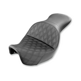 Saddlemen Explorer 2-Up Seat for 2006-17 Harley Dyna models - Black/Lattice Stitched - 806-04-029LS