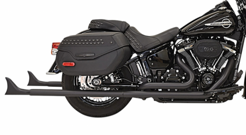 Bassani Fishtail True Dual Exhaust System for 2018-22 Harley Softail Heritage Classic - 39inch/Black - 1S86EB39