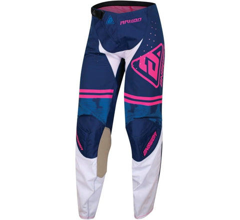 Answer Racing A23 Arkon Trials Pants for Women - Blue/White/Magenta - Size 6