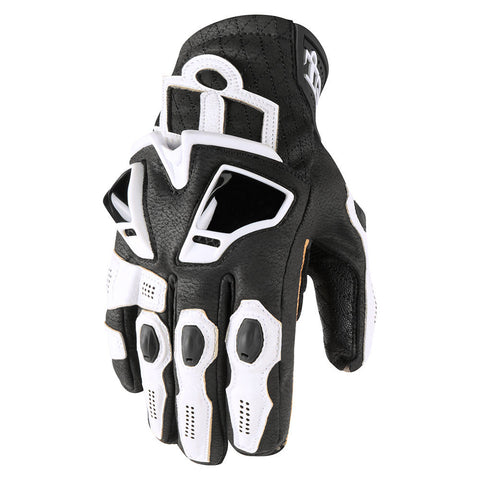 ICON Hypersport Short-Cuff Riding Gloves for Men - White - Medium