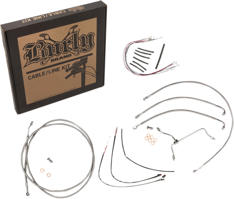 Burly Brand B30-1158 Cable and Brake Line Kit for 2014-16 Harley FLH models