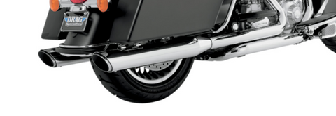 Vance & Hines Twin Slash Slip-On Mufflers for 1995-16 Harley Bagger models - Chrome - 16763